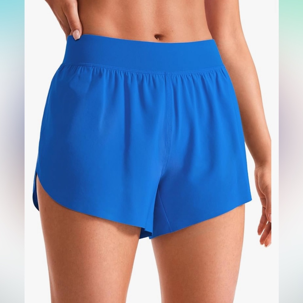 Electric blue CRZ yoga athletic shorts